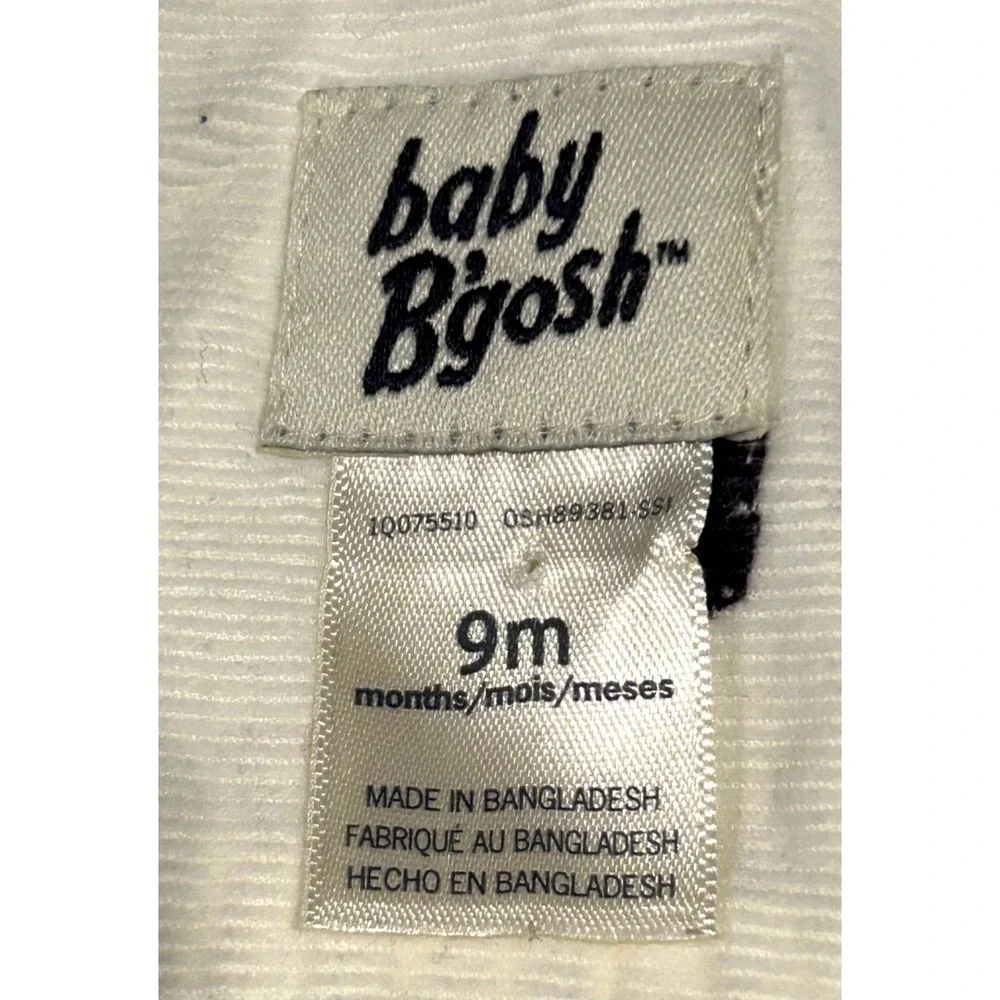 Baby‎ Oshkosh B'Gosh Corduroy One Piece Boys 9 Months White Bear Print Shirt